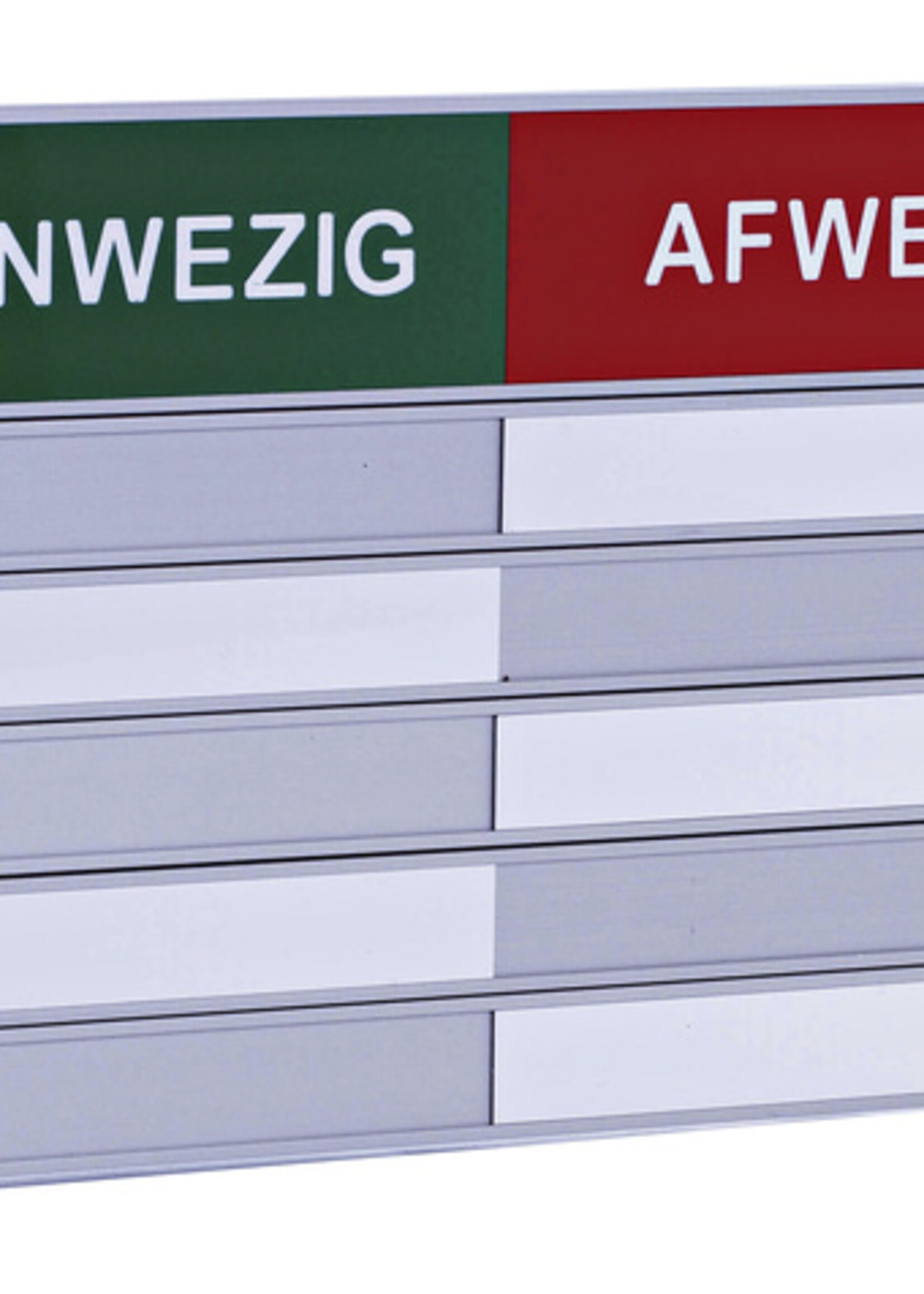 Posta Aan- afwezigheidsbord voor 5 namen