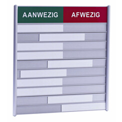 Aan- afwezigheidsbord voor 10 namen