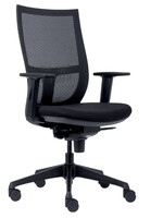 Euroseats Chaise de bureau Euroseats Curve pied croix plastique noir