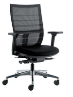 Euroseats Chaise de bureau Euroseats Curve pied croix aluminium noir