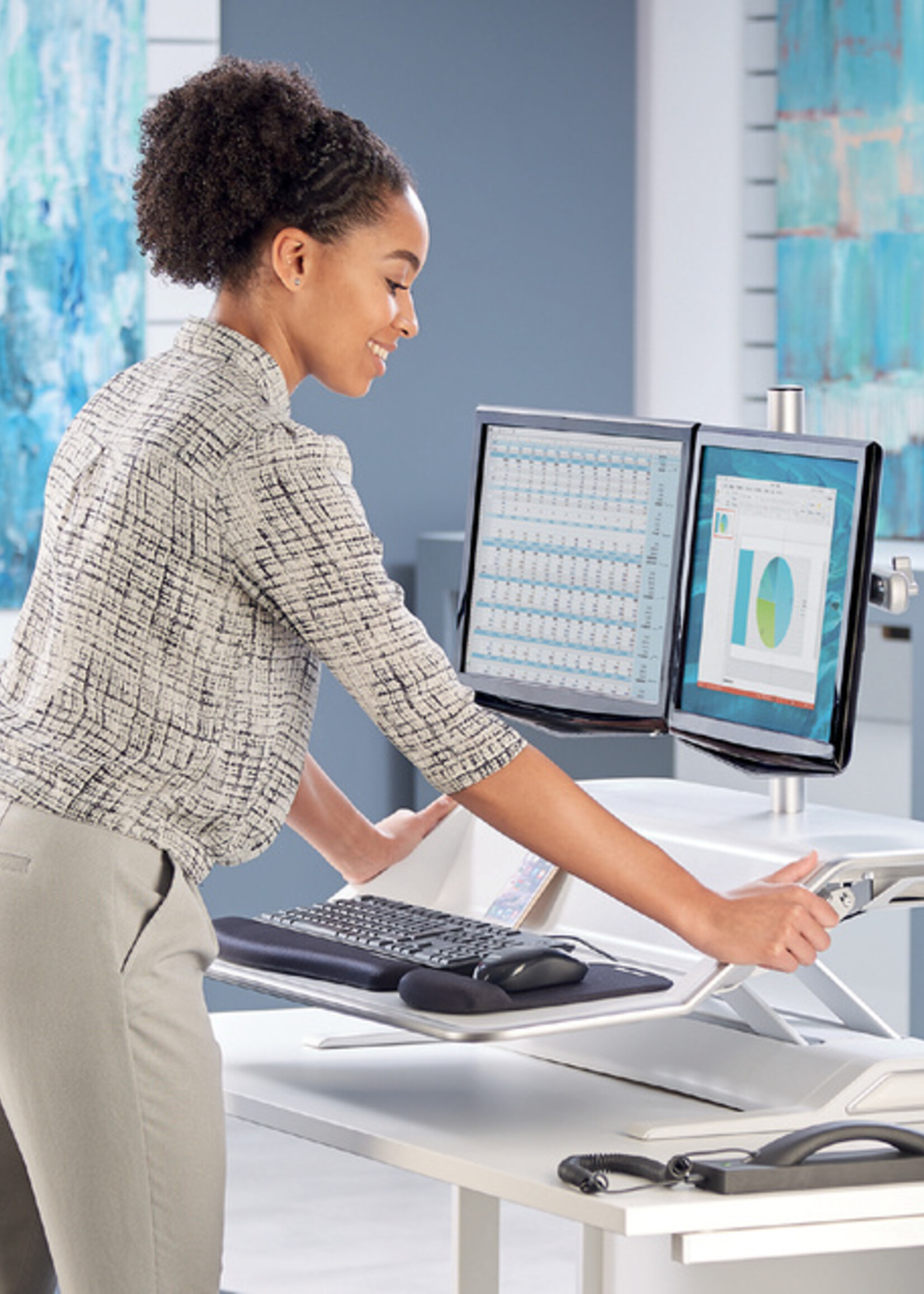 Fellowes Plate-forme Assis-Debout Fellowes Lotus noir