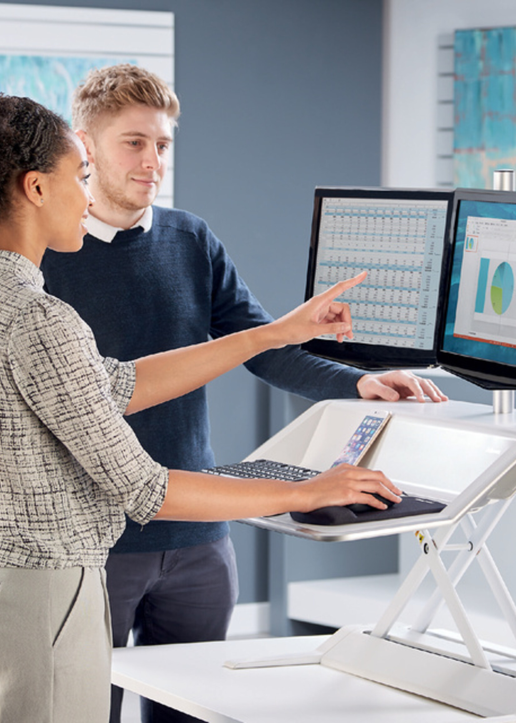 Fellowes Plate-forme Assis-Debout Fellowes Lotus noir