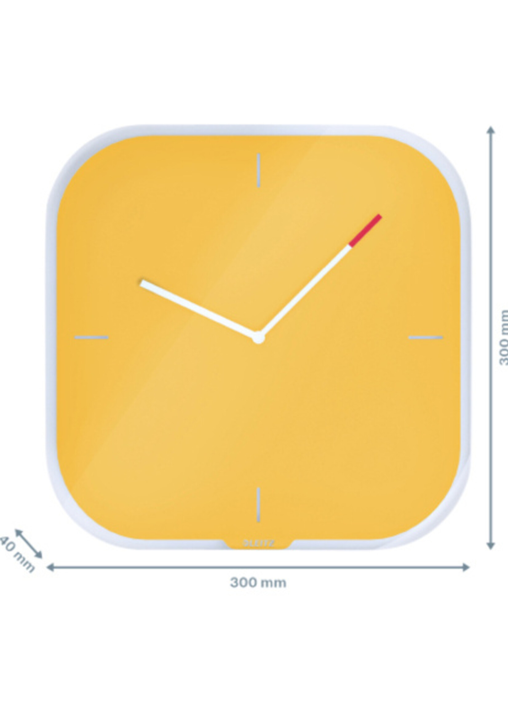 Leitz Horloge murale Leitz Cosy en verre jaune