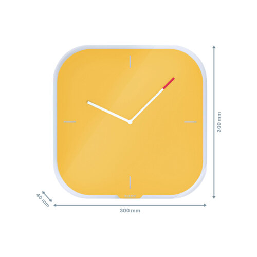 Leitz Horloge murale Leitz Cosy en verre jaune