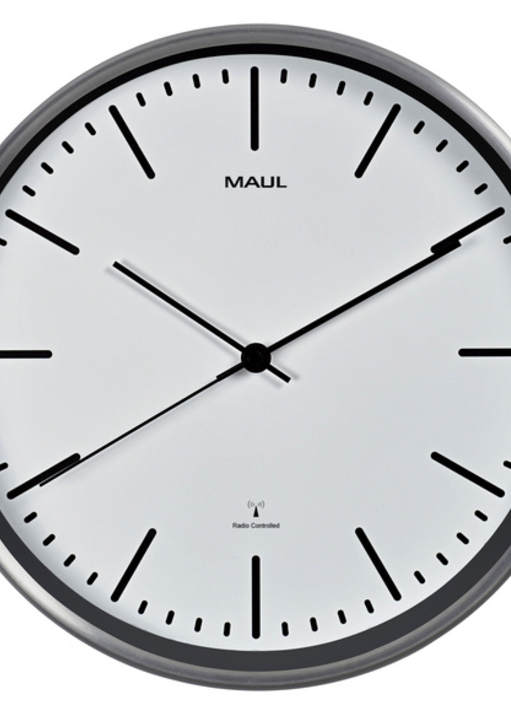 MAUL Horloge murale MAULfly Ø30,5x4,5cm aluminium/blanc avec pile