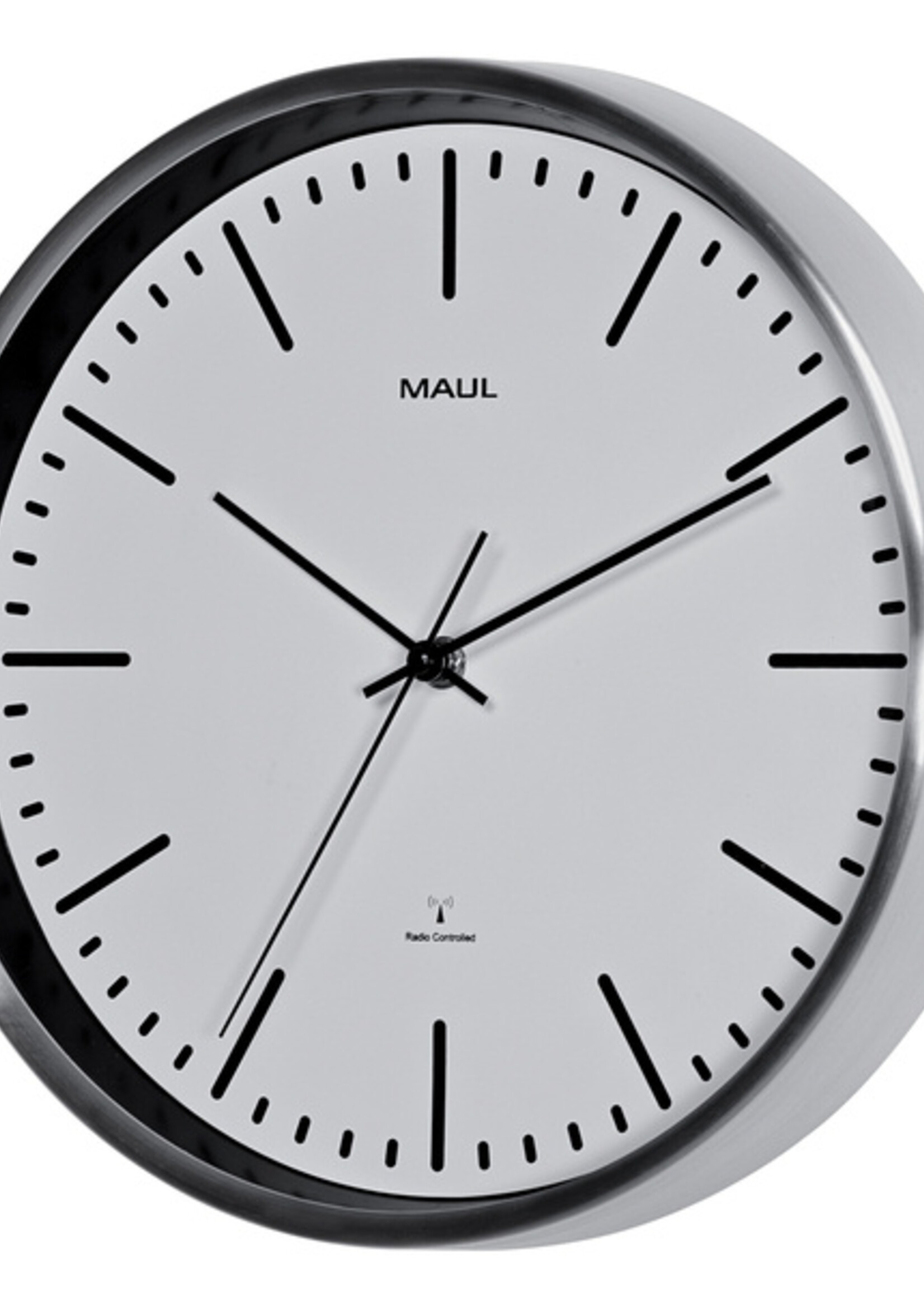 MAUL Horloge murale MAULfly Ø30,5x4,5cm aluminium/blanc avec pile