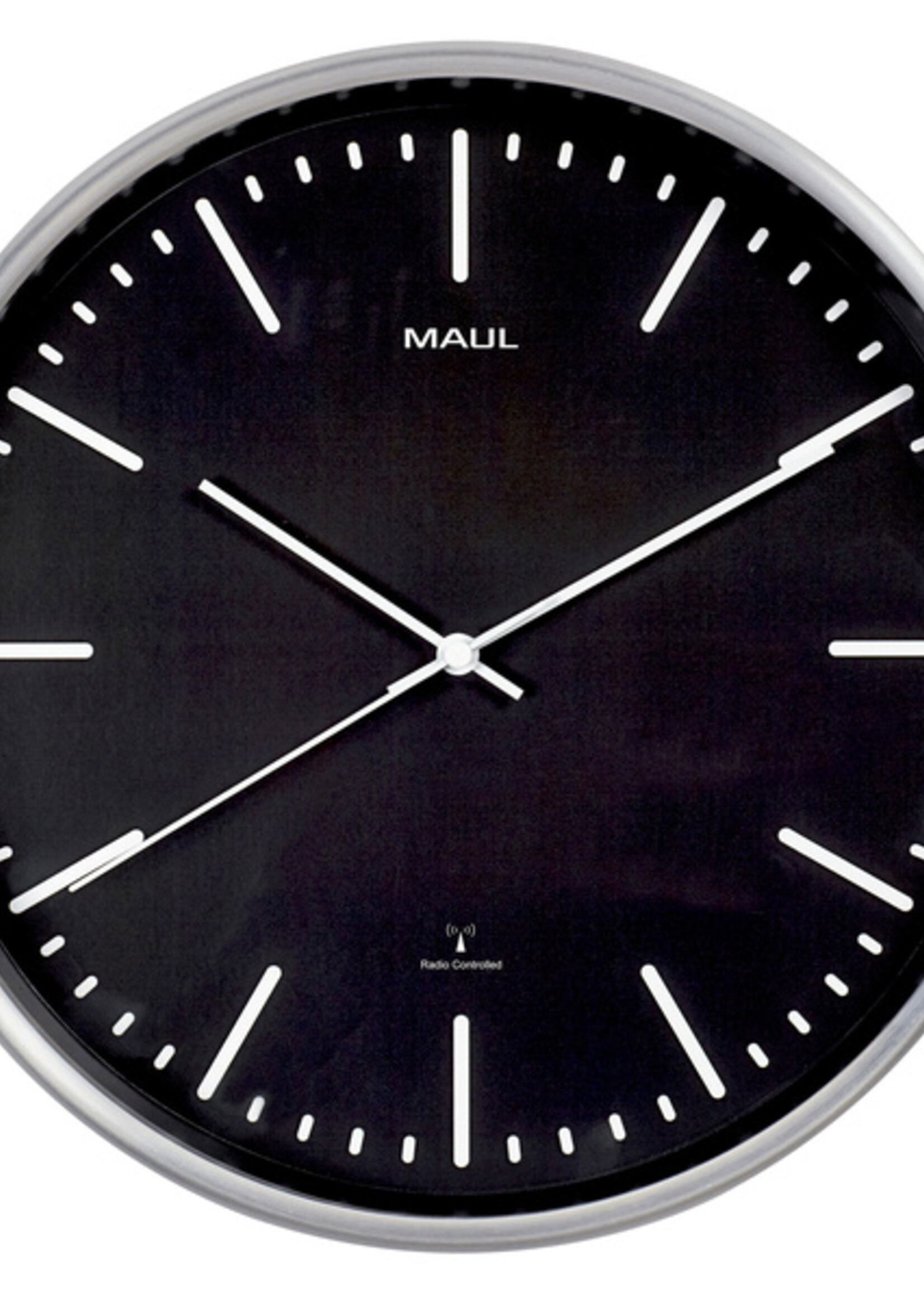 MAUL Horloge murale MAULfly Ø30,5x4,5cm aluminium/noir avec pile