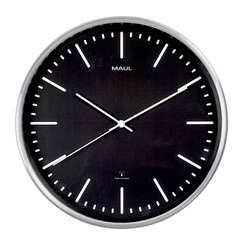 Horloge murale MAULfly Ø30,5x4,5cm aluminium/noir avec pile