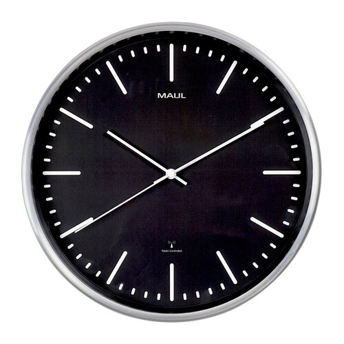 MAUL Horloge murale MAULfly Ø30,5x4,5cm aluminium/noir avec pile