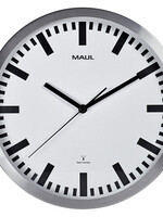 MAUL Horloge murale MAULpilot Ø30,5x4,5cm aluminium/blanc avec pile