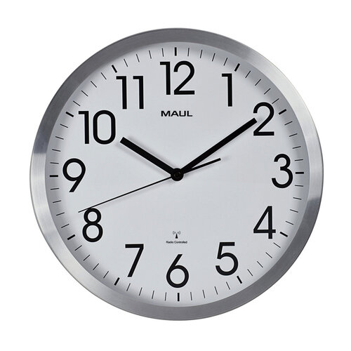 MAUL Horloge murale MAULmove Ø30,5cmx4,5cm aluminium/blanc