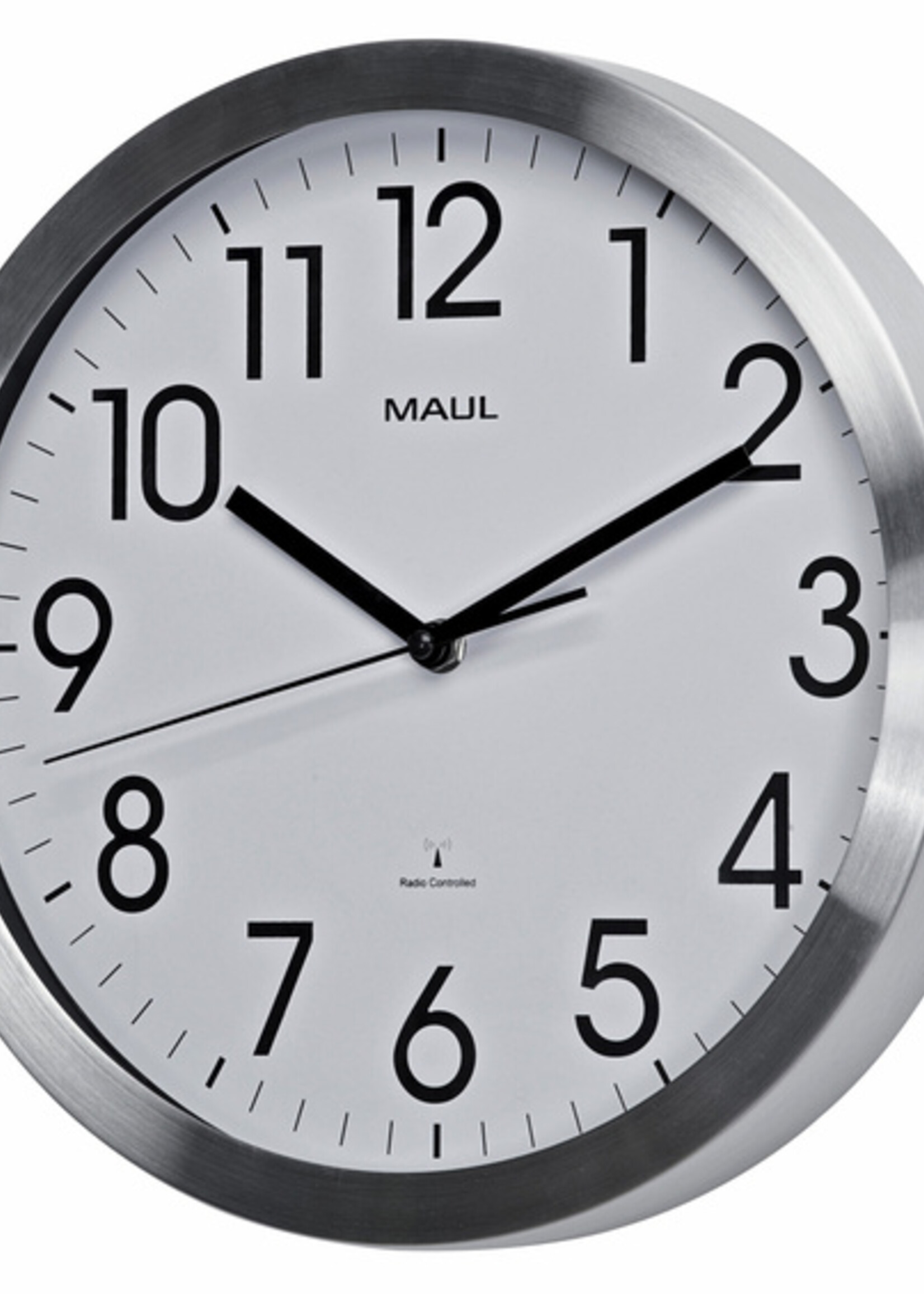 MAUL Wandklok MAUL Move RC Ø30.5x4.5cm aluminium/wit incl.batterij
