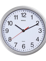MAUL Horloge murale MAULrun quartz Ø25x5cm plastique argent/blanc
