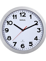 MAUL Horloge murale MAULstep RC Ø30x5cm plastqiue argent/blanc