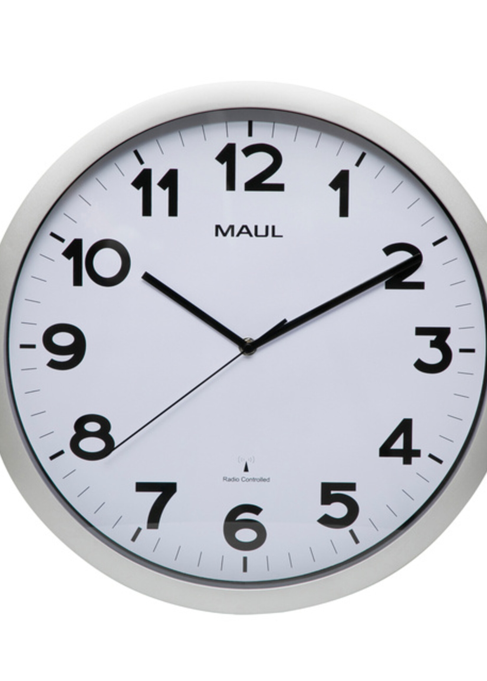 MAUL Horloge murale MAULstep RC Ø40x5cm Plastique argent/blanc
