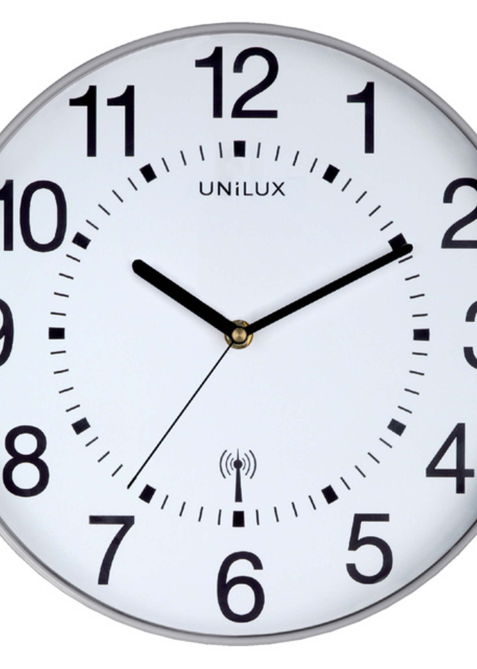 UNILUX Horloge murale Unilux Wave radio-contrôlée Ø30cm gris argenté/blanc