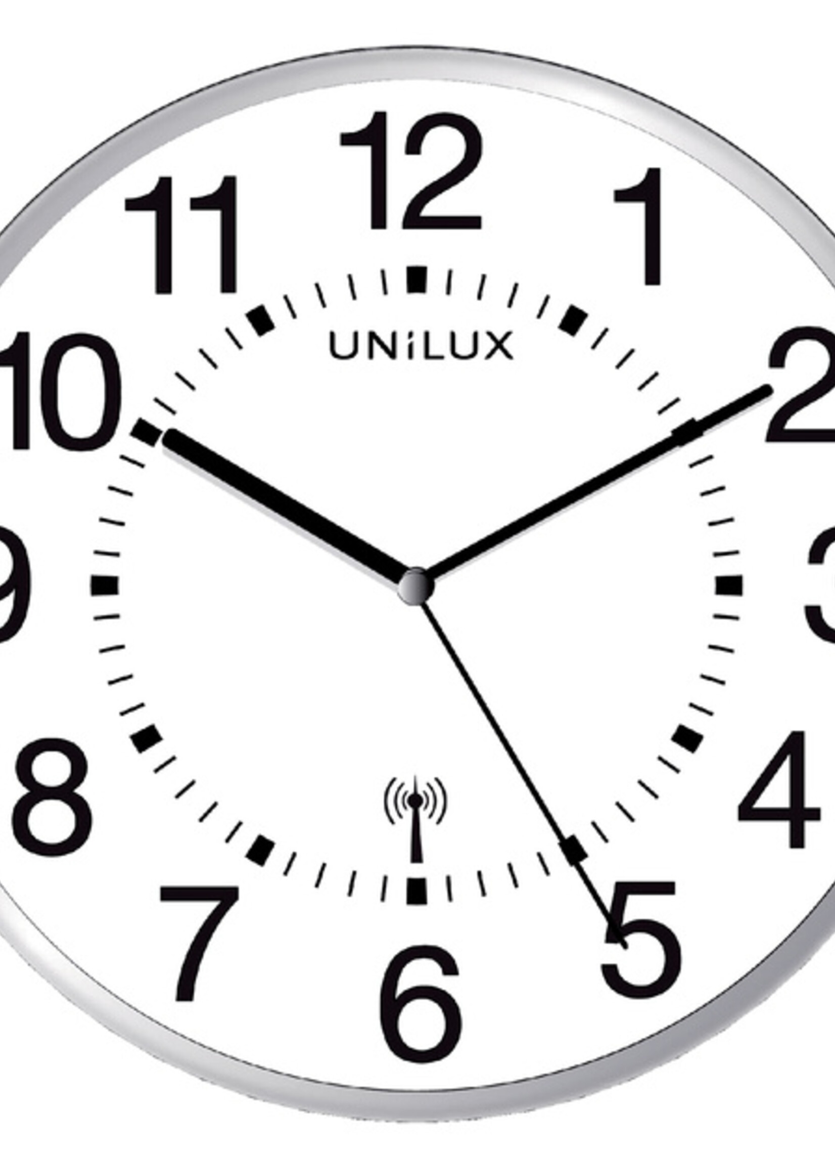 UNILUX Horloge murale Unilux Wave radio-contrôlée Ø30cm gris argenté/blanc