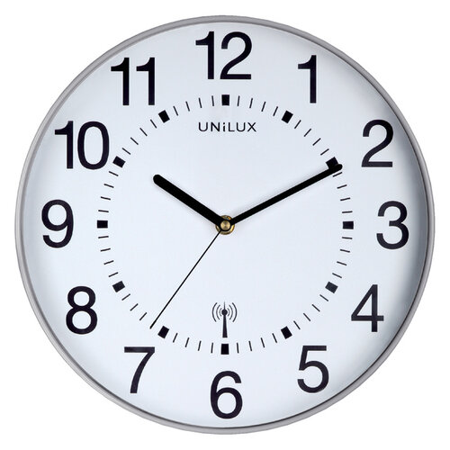 UNILUX Horloge murale Unilux Maxi Radio-contrôlée Ø37,5cm gris clair/ blanc