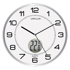 Horloge murale Unilux Tempus Ø30,5cm gris clair/blanc