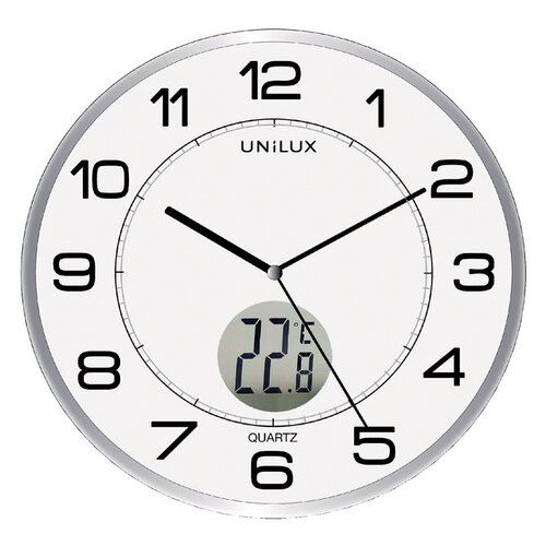 UNILUX Horloge murale Unilux Tempus Ø30,5cm gris clair/blanc