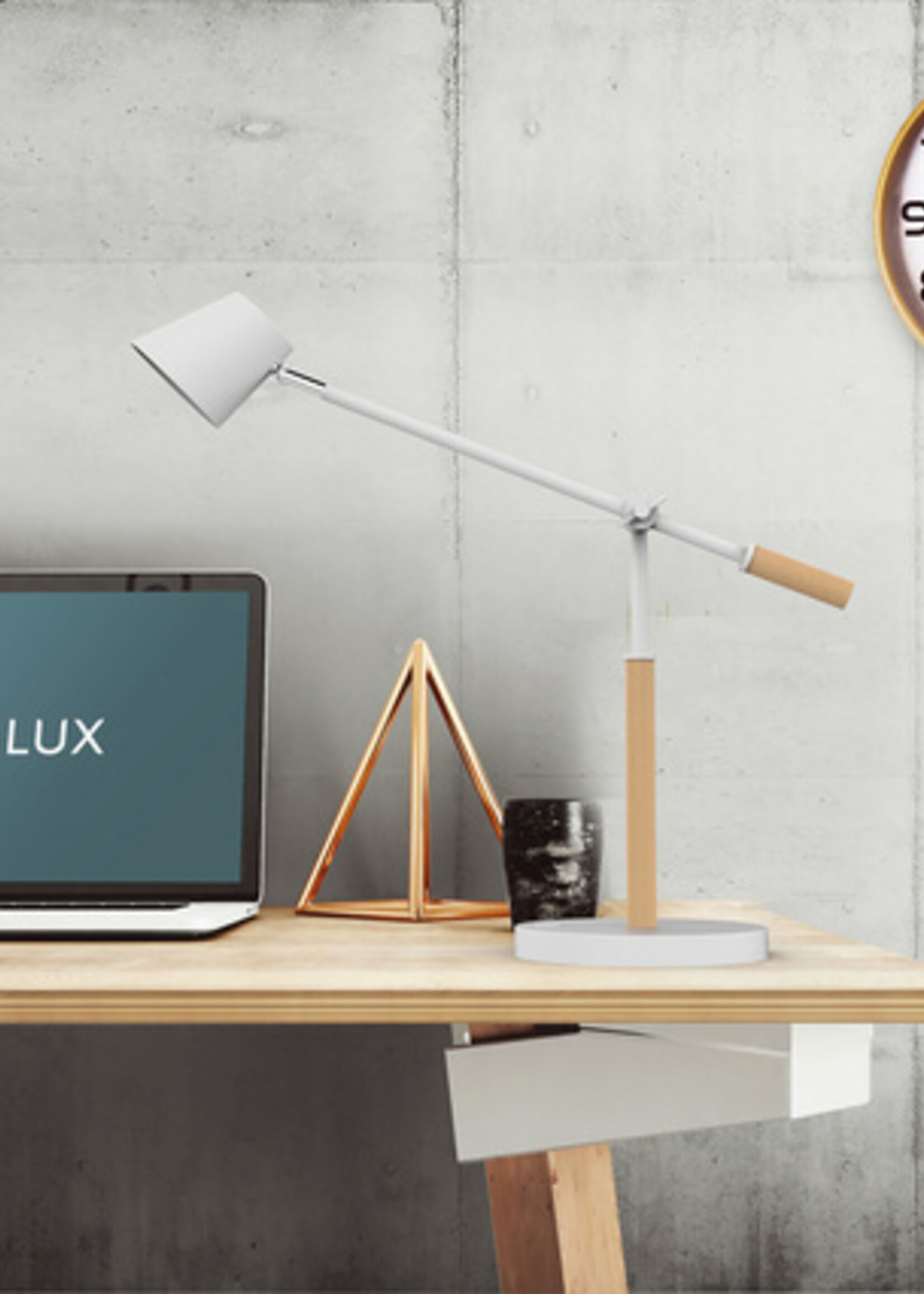 UNILUX Wandklok Unilux Baltic hout wit