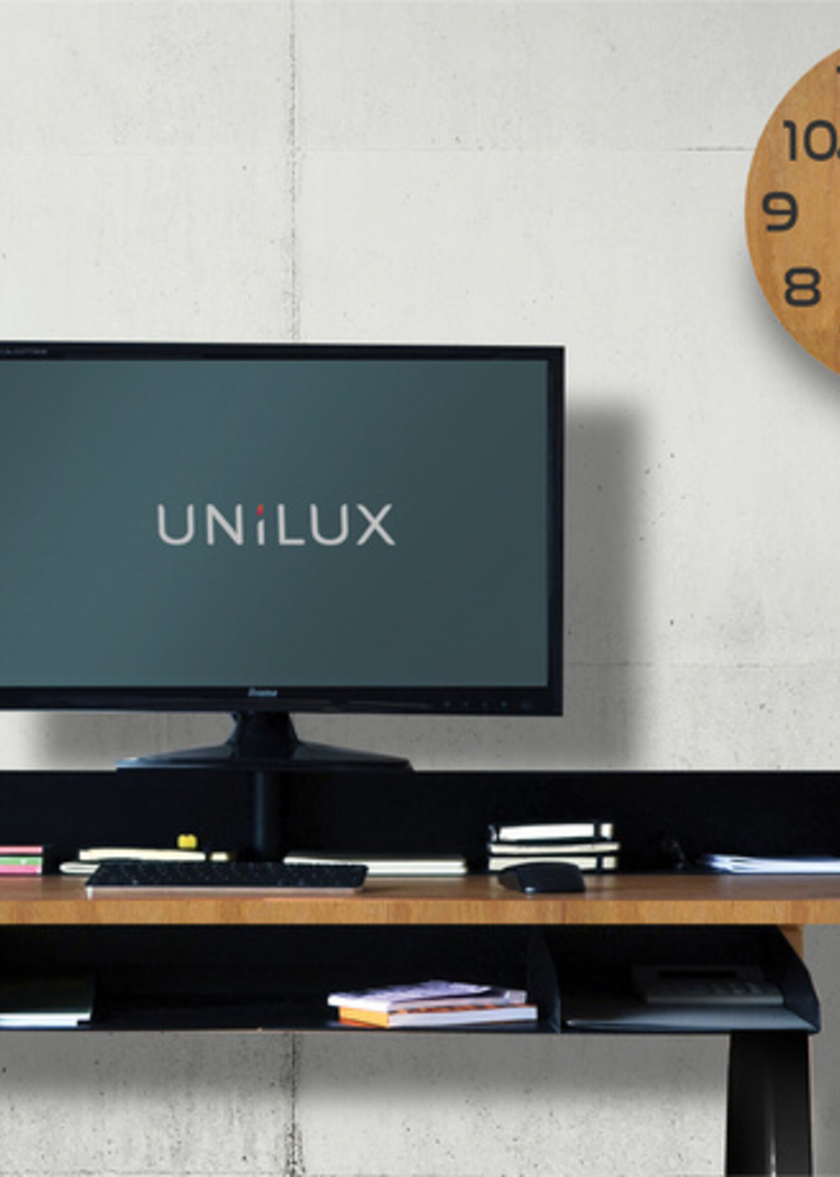 UNILUX Wandklok Unilux Palma bamboe zwart