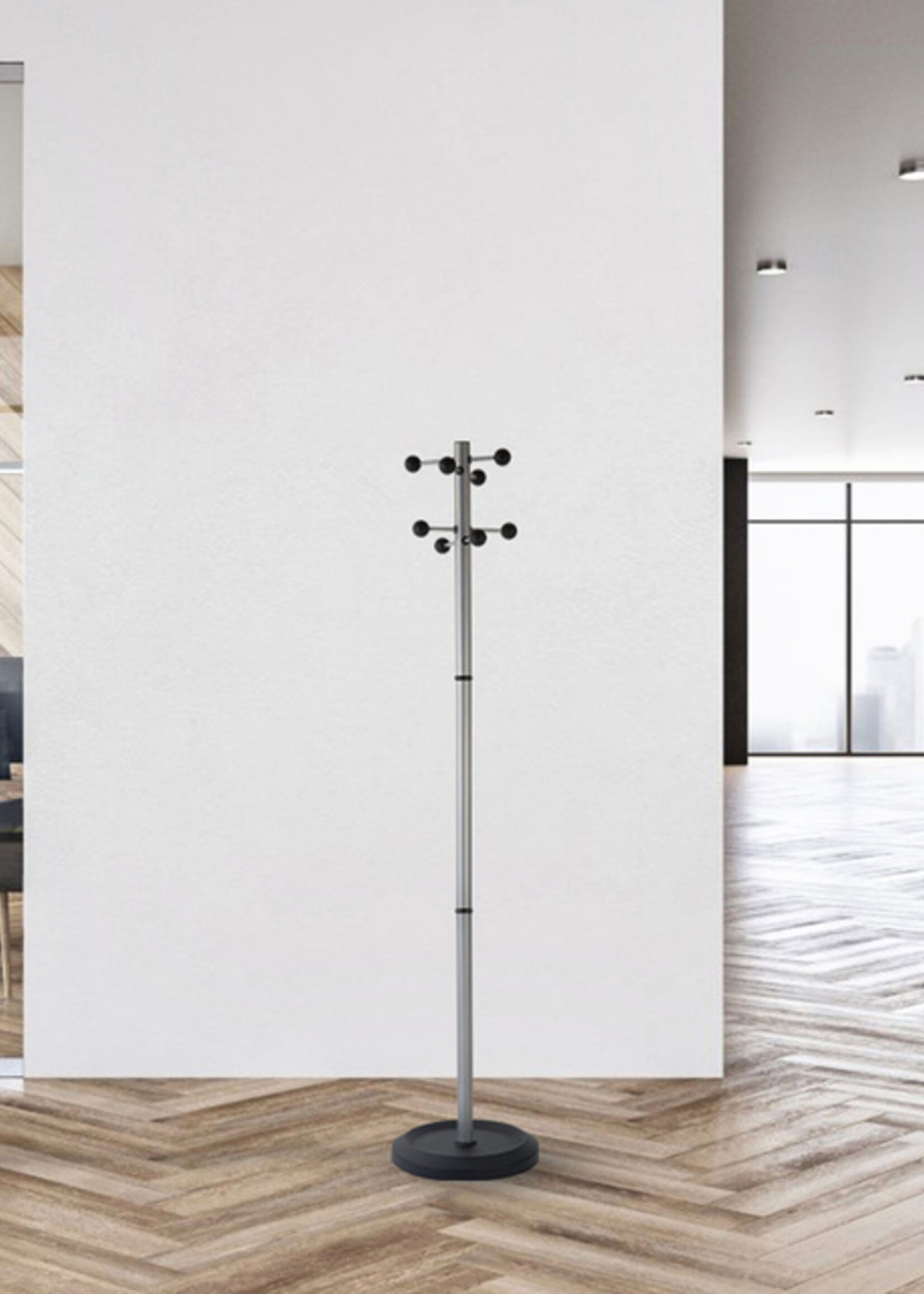 Portemanteau BRASQ Monaco sur pied argenté/noir