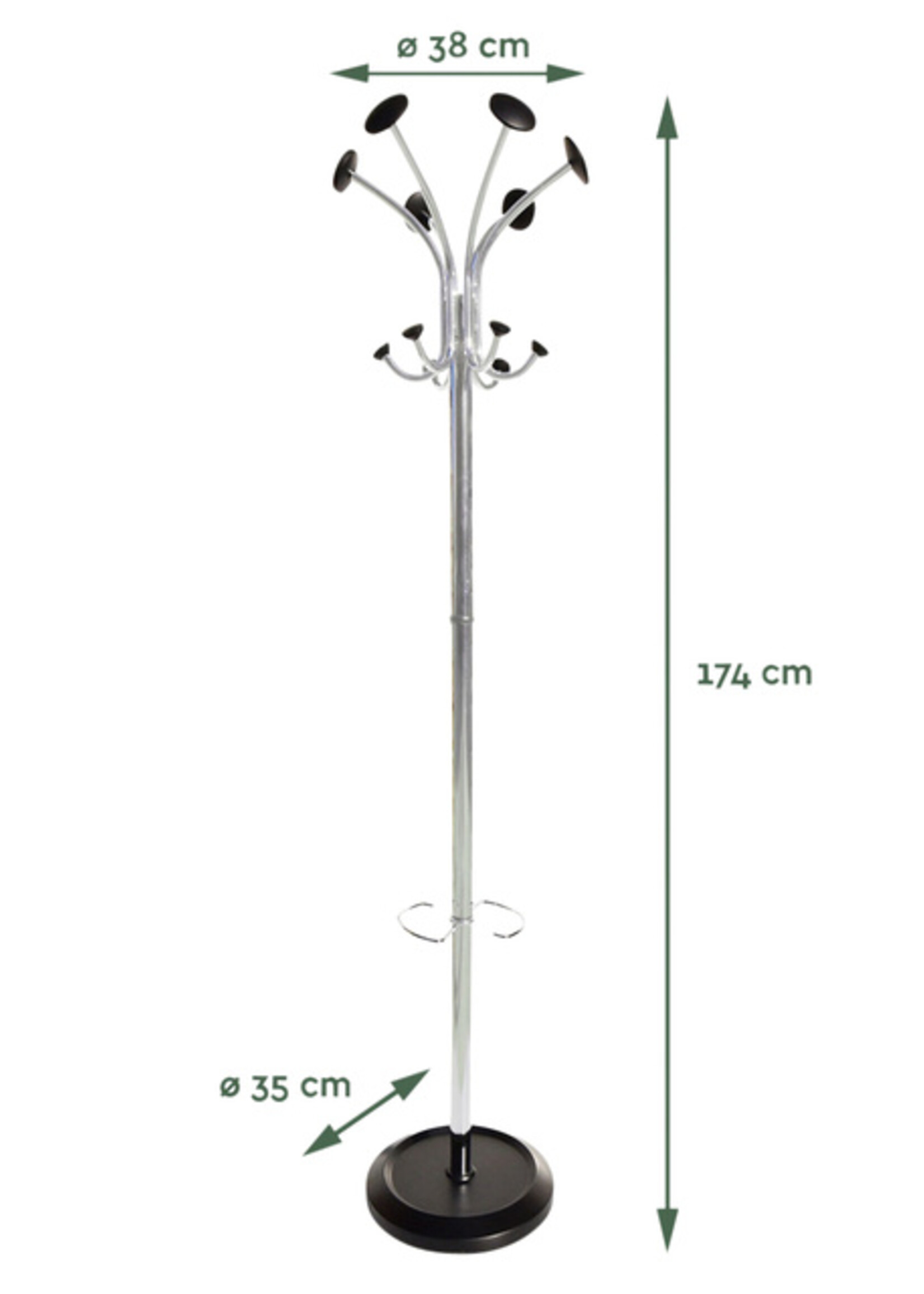 Kapstok BRASQ Brussel staand zwart/zilver