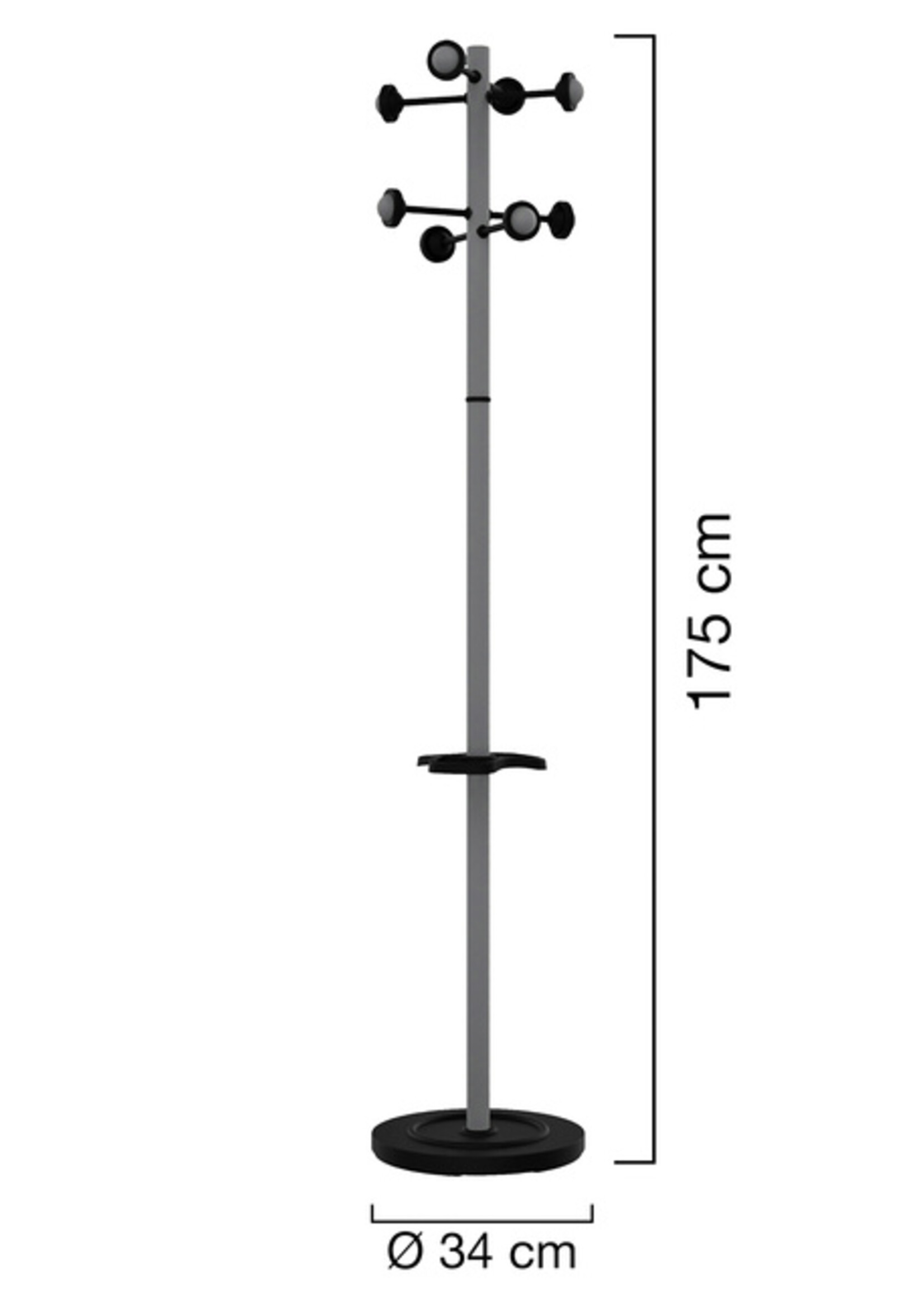 UNILUX Portemanteau sur pied Unilux Accueil gris métallisé