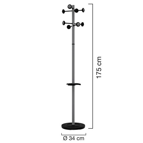 UNILUX Portemanteau sur pied Unilux Accueil gris métallisé