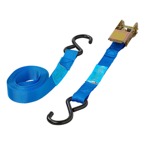 ProPlus Spanband ProPlus blauw met ratel en 2 haken 5m