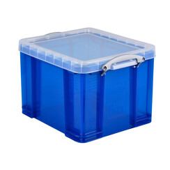 Boîte de rangement Really Useful 35 litres 480x390x310mm transparent bleu