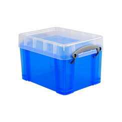 Boîte de rangement Really Useful 3 litres 245x180x160mm transparent bleu