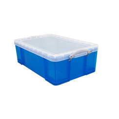 Boîte de rangement Really Useful 50 litres 710x440x230mm transparent bleu