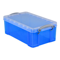 Boîte de rangement Really Useful 5 litres 340x200x125mm transparent bleu