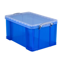 Boîte de rangement Really Useful 48 litres 600x400x315mm transparent bleu