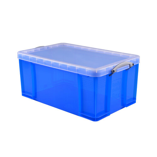 Really Useful Boîte de rangement Really Useful 64 litres 710x440x310mm transparent bleu