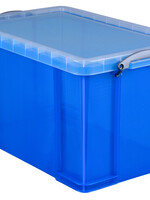 Really Useful Boîte de rangement Really Useful 84 litres 710x440x380mm transparent bleu