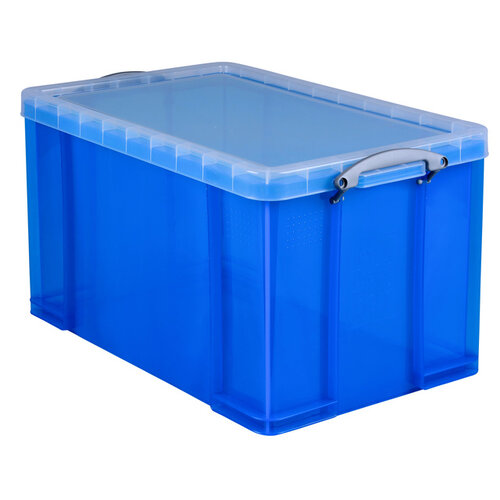 Really Useful Boîte de rangement Really Useful 84 litres 710x440x380mm transparent bleu