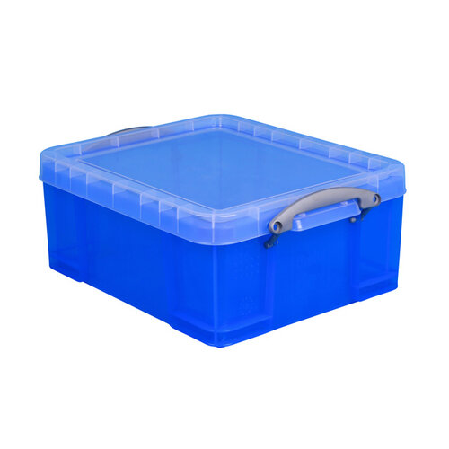 Really Useful Opbergbox Really Useful 18 liter 480x390x200 mm transparant blauw