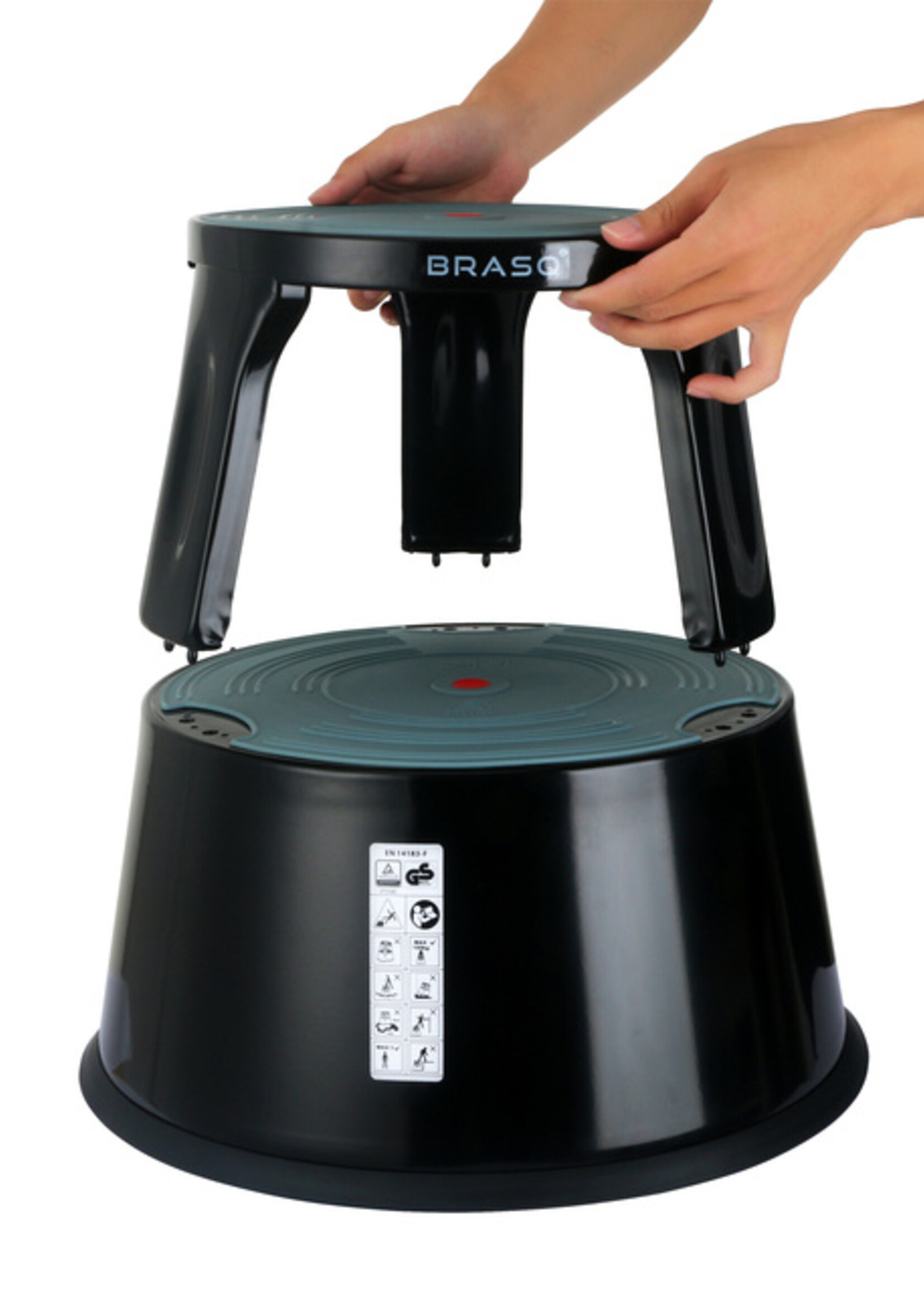 Opstapkruk BRASQ 42cm metaal zwart