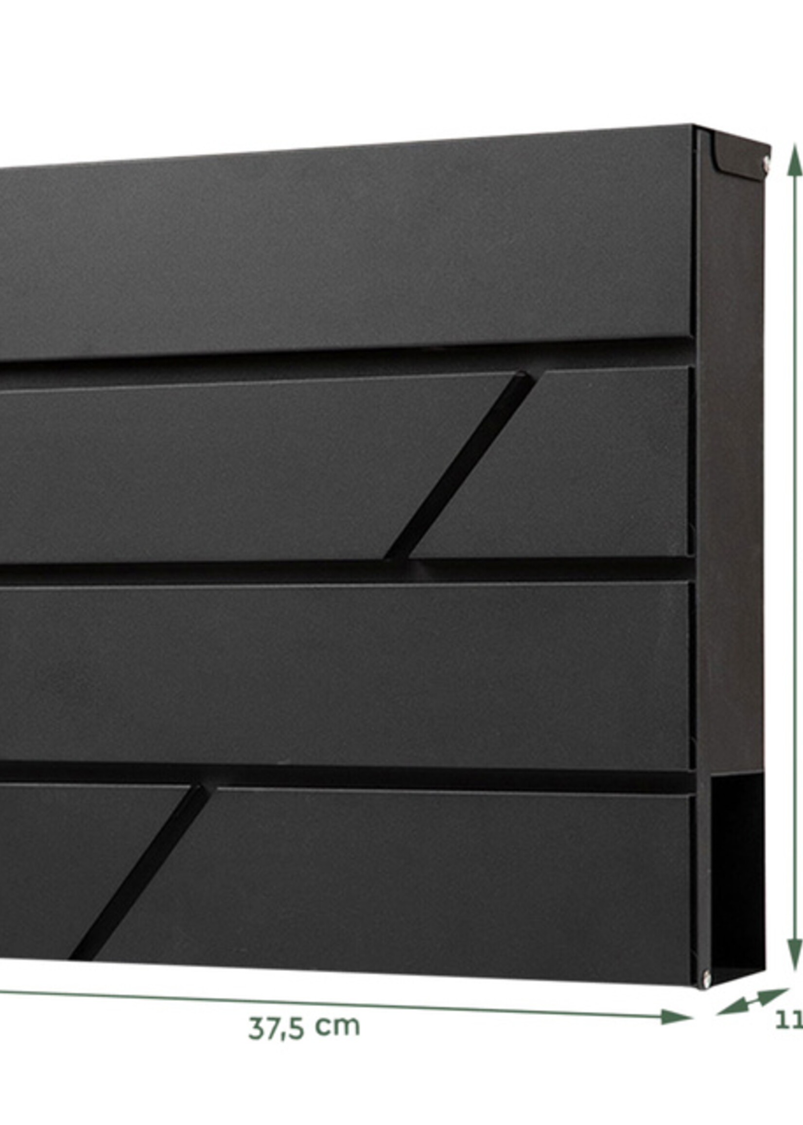 Boîte aux lettres murale BRASQ PB200 Deluxe noir