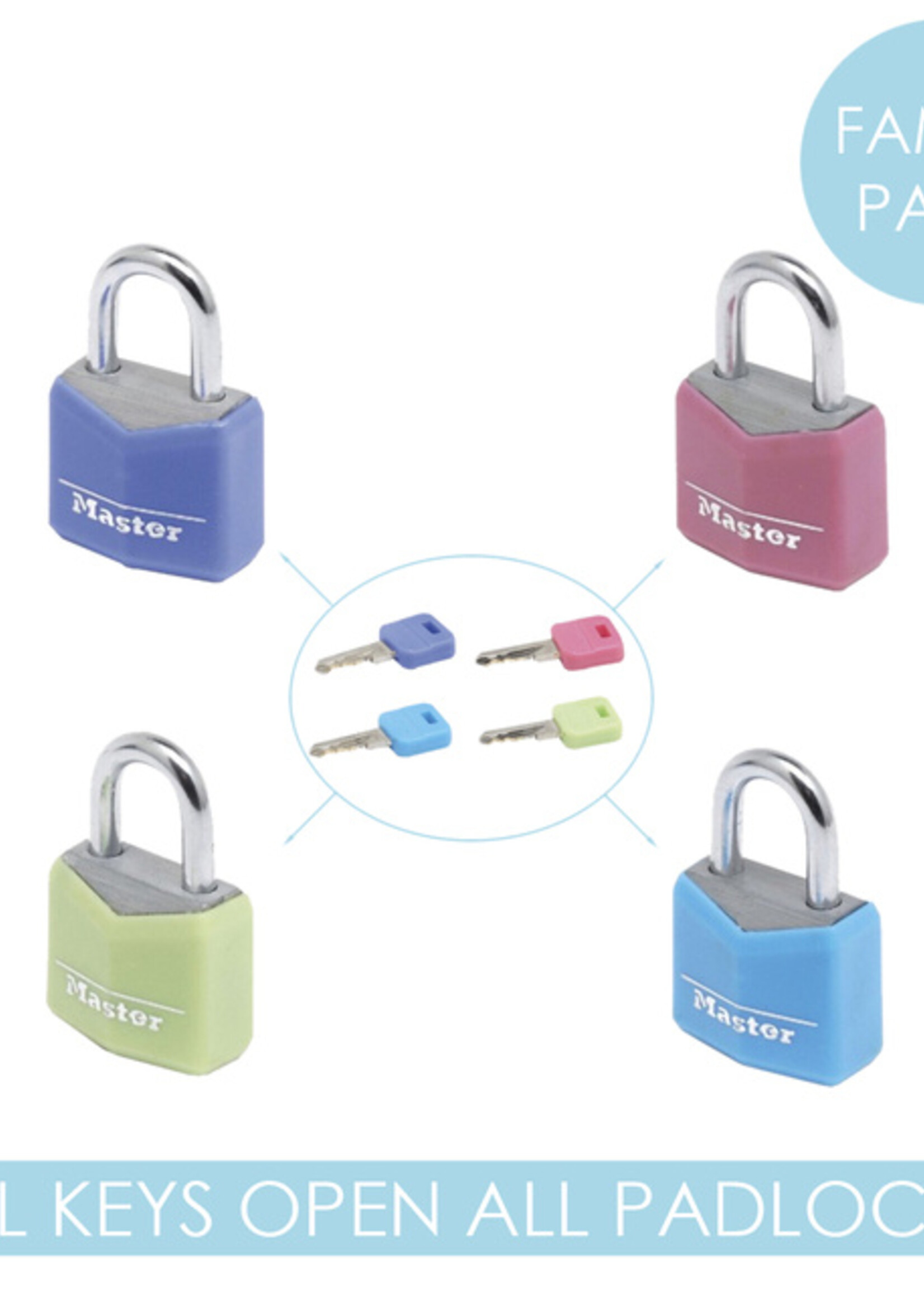 Master Lock Cadenas Master Lock 4 assorti alu 20mm