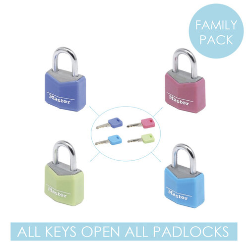 Master Lock Cadenas Master Lock 4 assorti alu 20mm