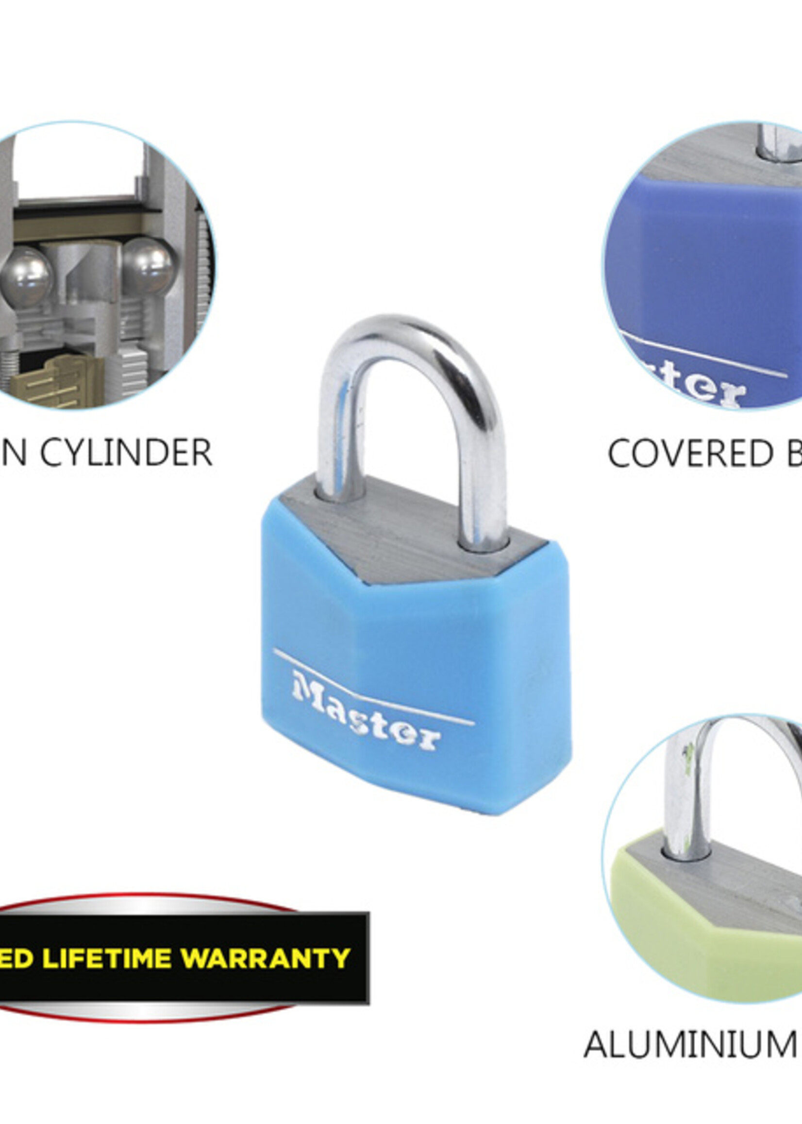 Master Lock Cadenas Master Lock 4 assorti alu 20mm