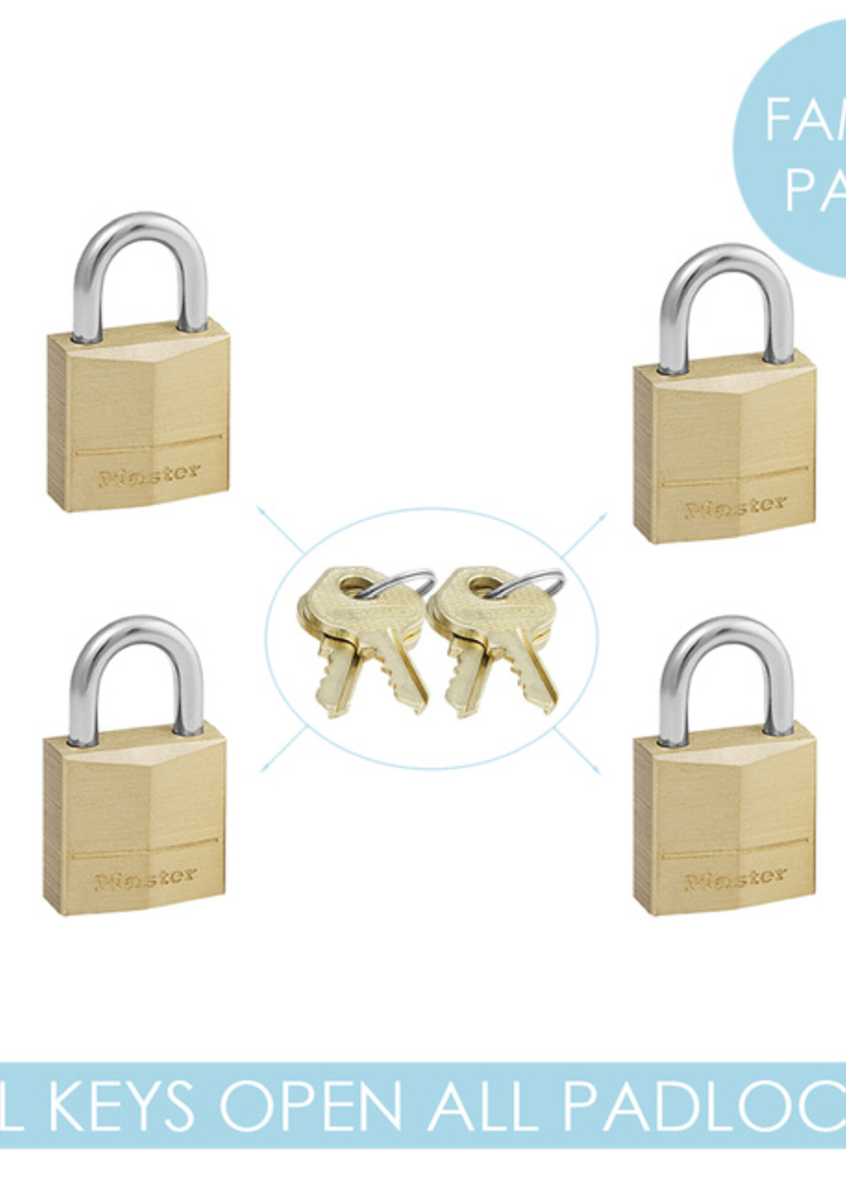 Master Lock Cadenas Master Lock 4 verrouillage égal laiton 20mm