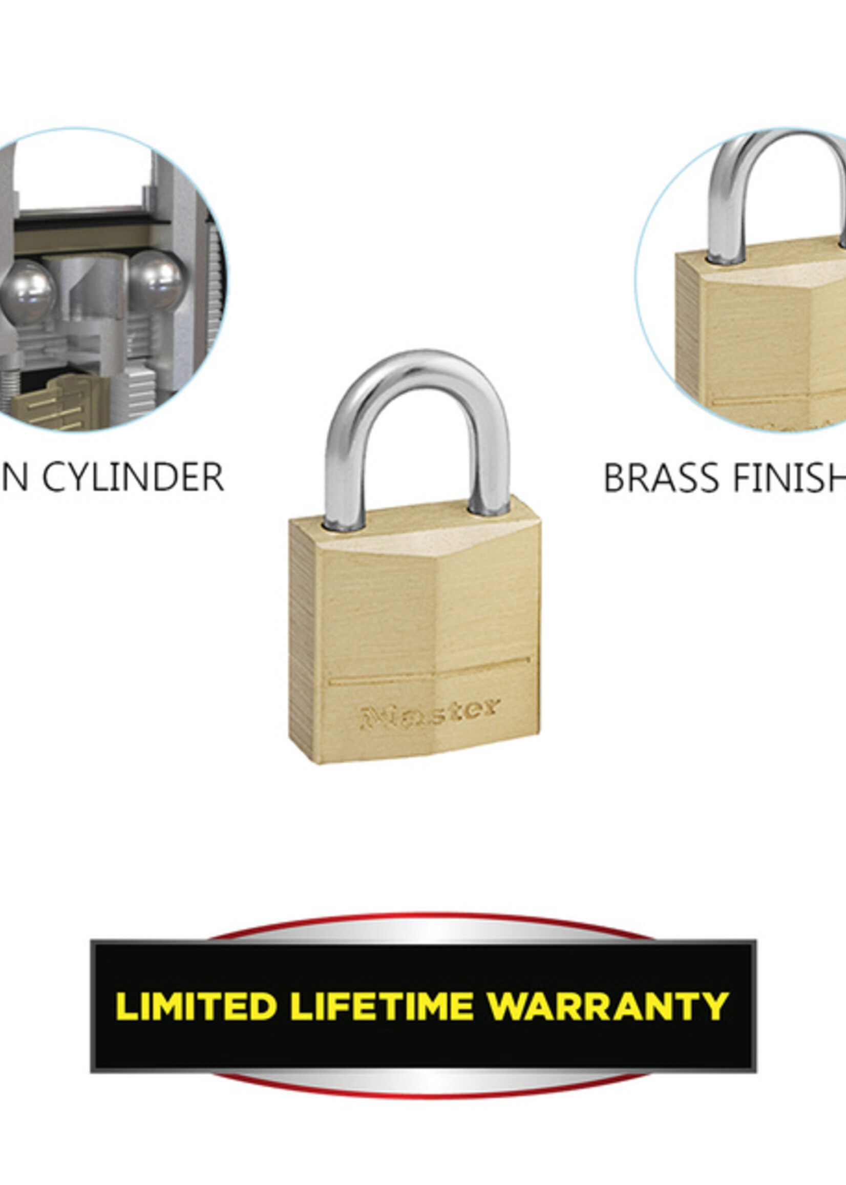 Master Lock Cadenas Master Lock 4 verrouillage égal laiton 20mm