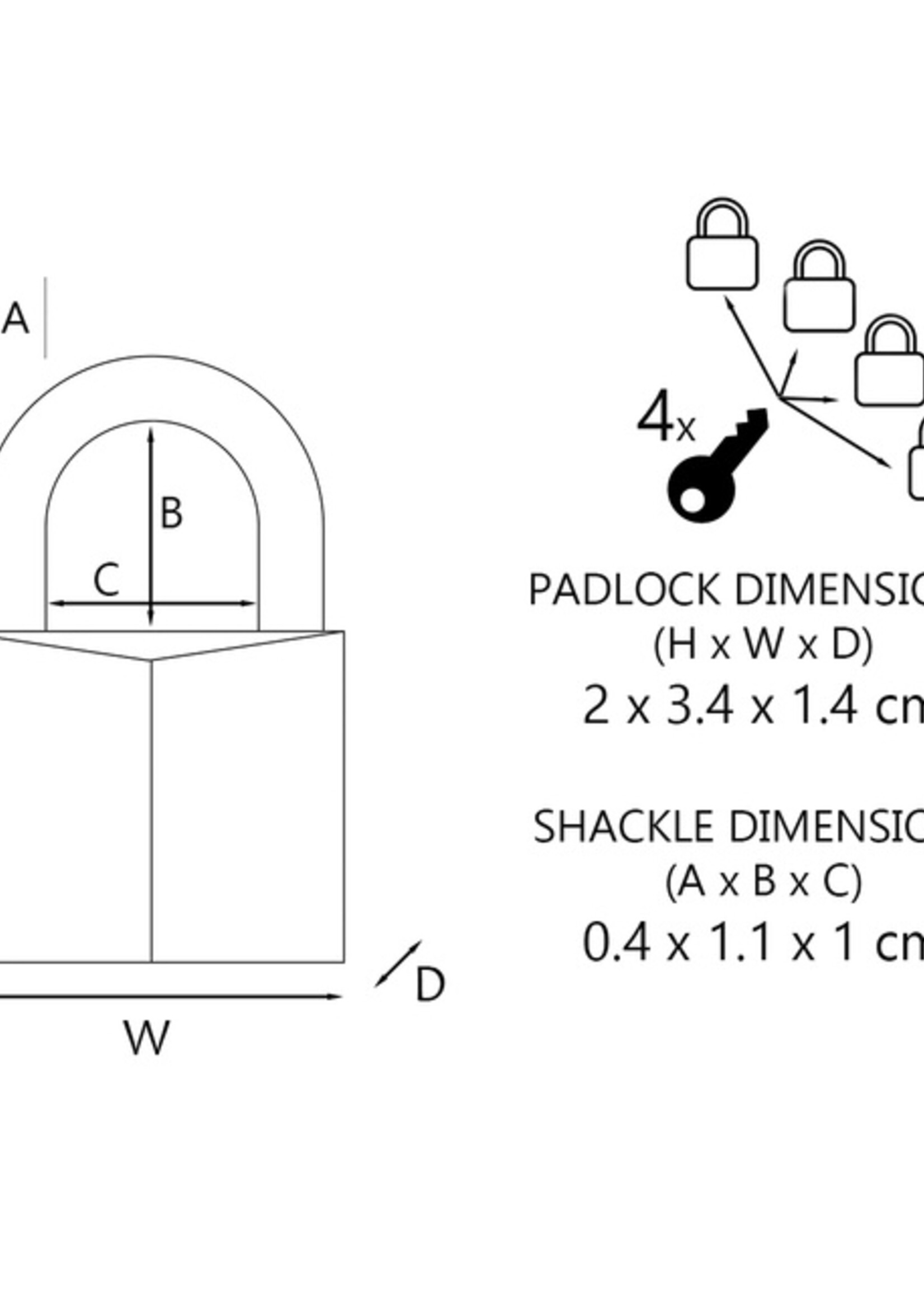 Master Lock Cadenas Master Lock 4 verrouillage égal laiton 20mm