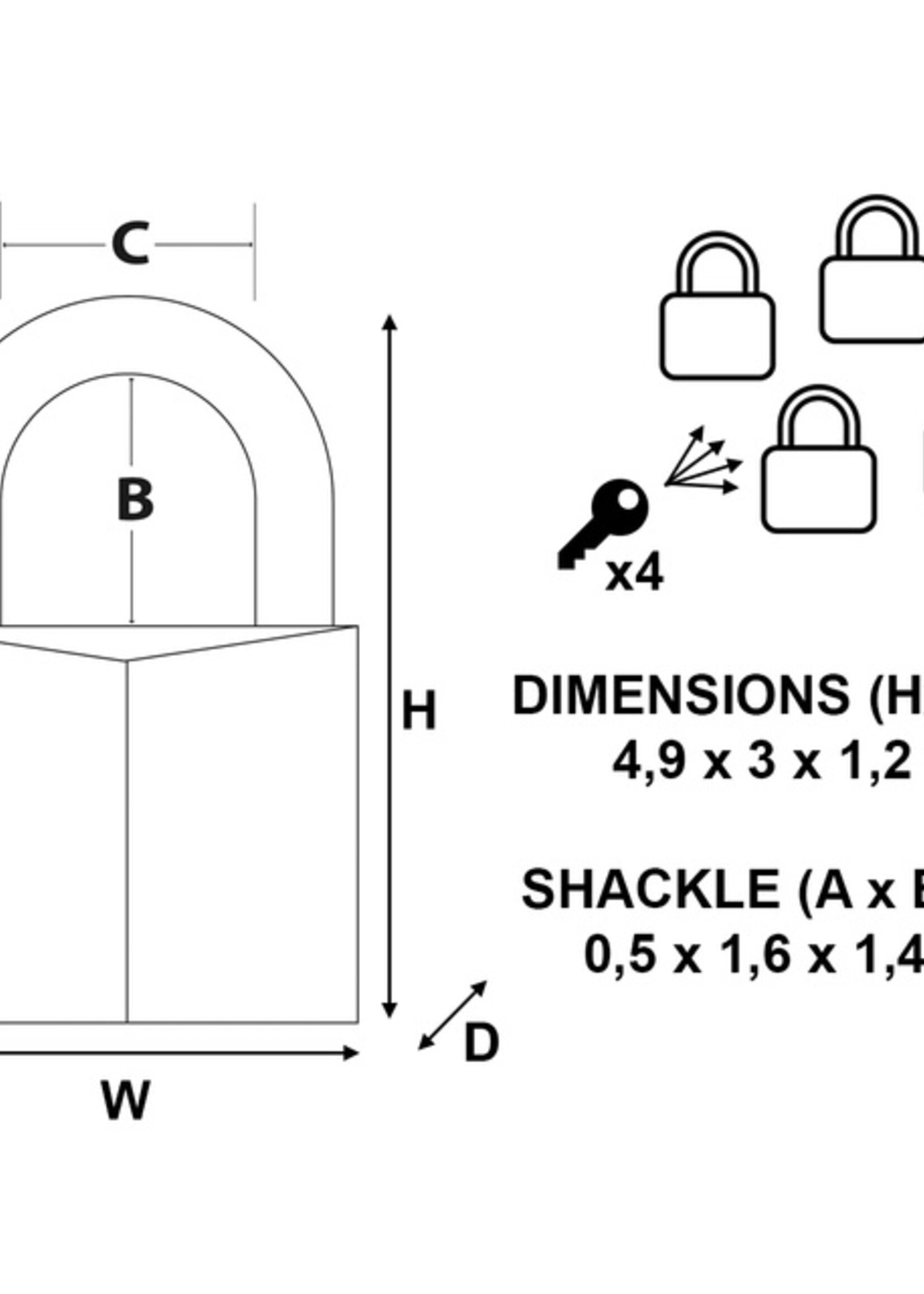 Master Lock Cadenas Master Lock 4 verrouillage égal laiton 30mm