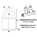 Master Lock Cadenas Master Lock 4 verrouillage égal laiton 40mm